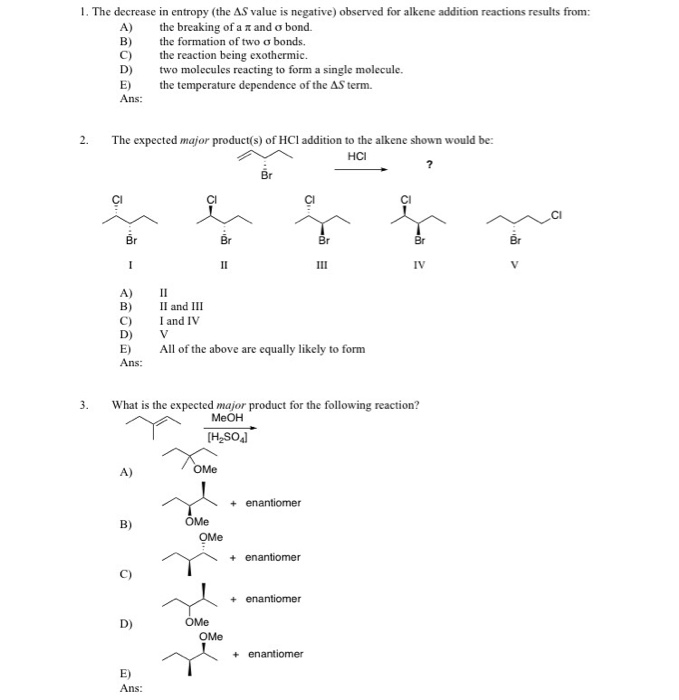 Solved 1. The Decrease In Entropy (the AS Value Is Negati