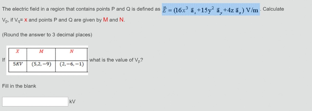 Solved 16xax 15 Y2 A 4z A V M Calculate The Elec Chegg Com