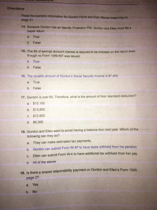 Solved Gordon And Ellen Are Married And Want To File A Jo Chegg Com