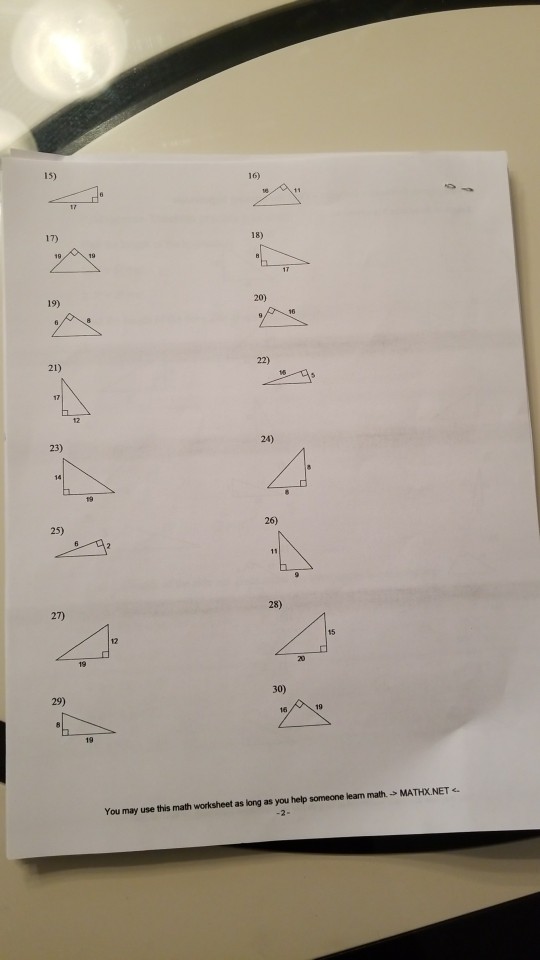 Solved Kuta Software- Infinite Pre-Algebra The Pythagorean