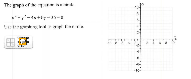 Solved The Graph Of The Equation Is A Circle X 2 Y 2 4x Chegg Com