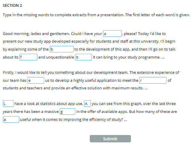 Solved Please fill in the missing words from the following