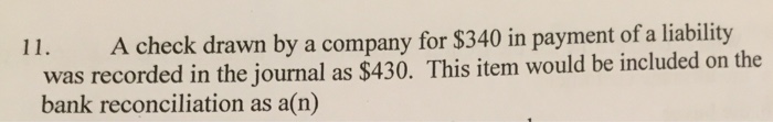 A Check Drawn by a Company for 340 in Payment: Simplified