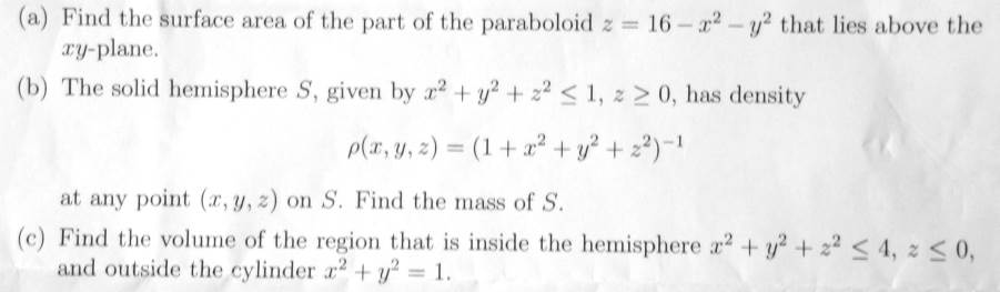 Solved A Find The Surface Area Of The Part Of The Chegg Com