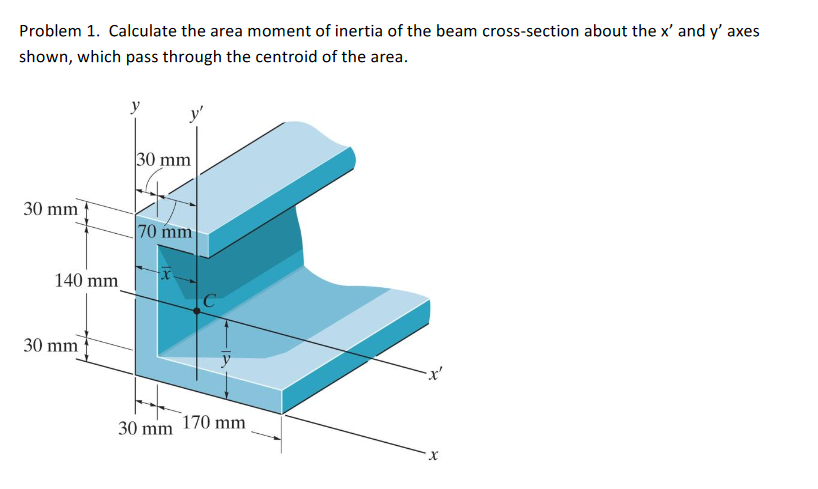 Solved Problem 1 Calculate The Area Moment Of Inertia Of