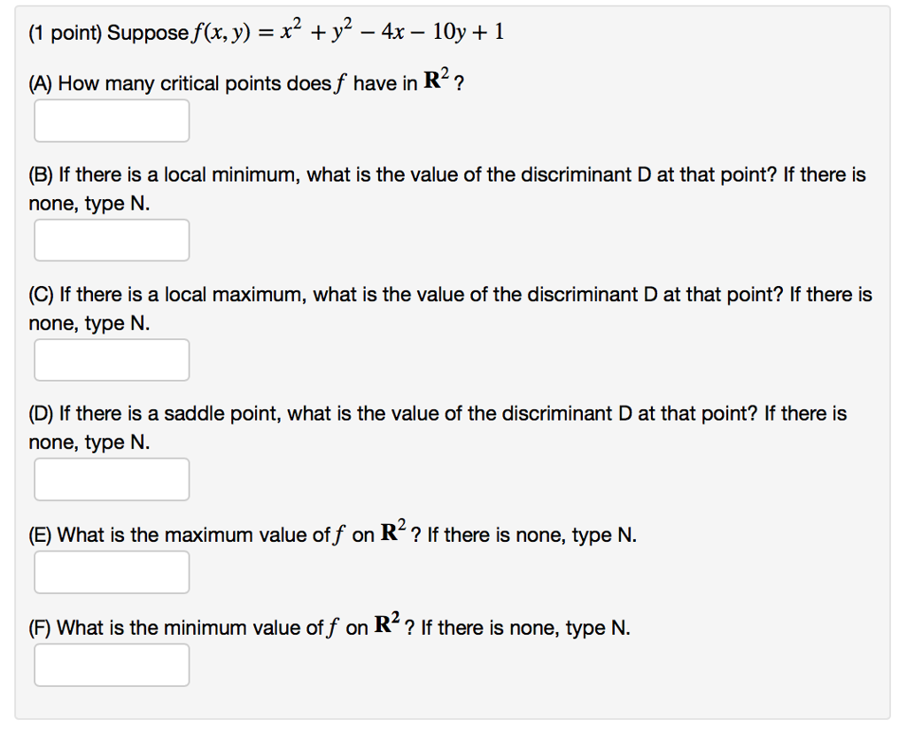 Solved 1 Point Suppose F X Y X2 Y2 4x 10y 1 F X Y Chegg Com