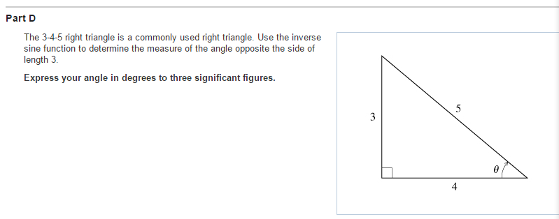 Solved Part Dthe 3 4 5 Right Triangle Is A Commonly Used Chegg Com