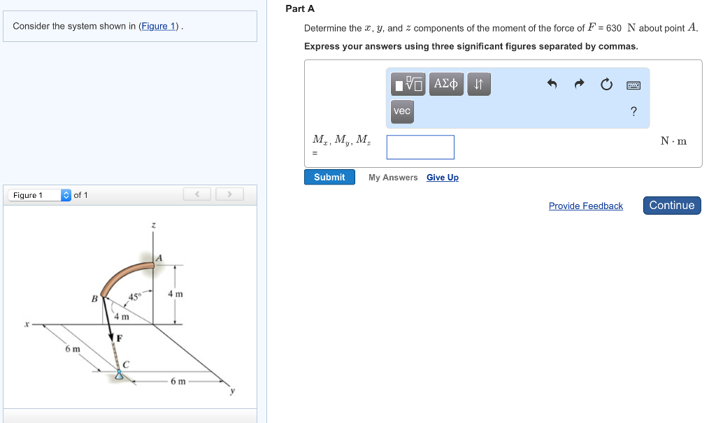 Determine The X Y And Z Components Of The Moment Of This