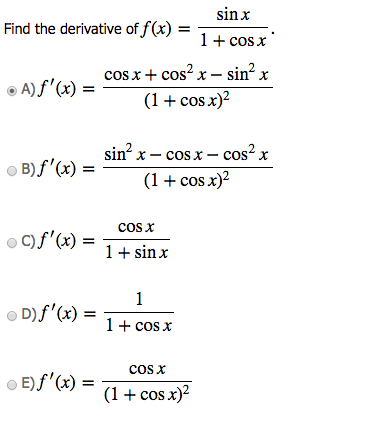 Производная от 1/cosx. F X sin x cos x. Производная 1/cos x. Производная cos x.