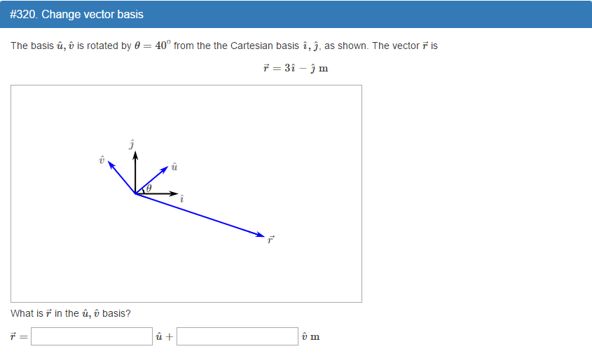 Solved The Basis U V Is Rotated By Theta 40 Degree Fro Chegg Com