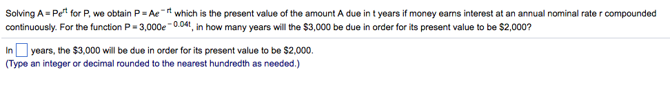 Solved Solving A For P E Rt We Obtain P Ae Rt Which Chegg Com