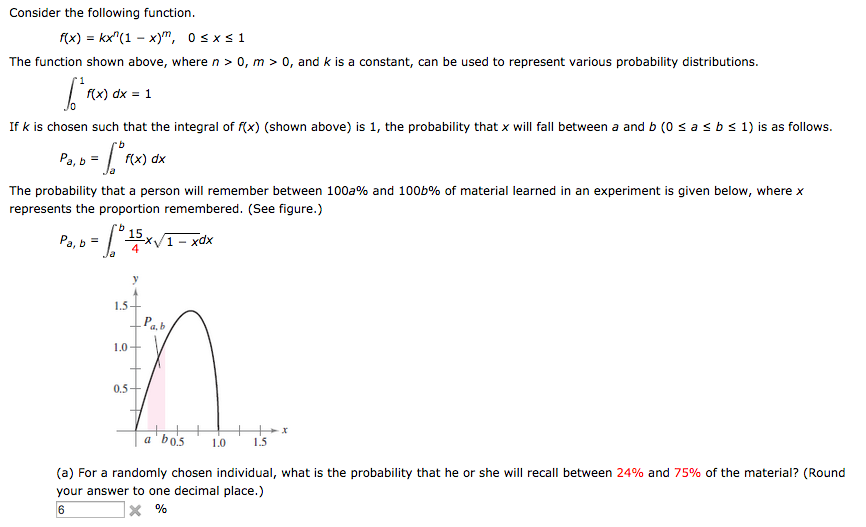 Solved Consider The Following Function F X Kx N 1 X Chegg Com