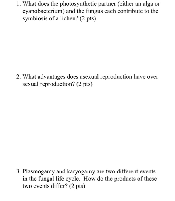 Solved What Does The Photosynthetic Partner Either An Al - 