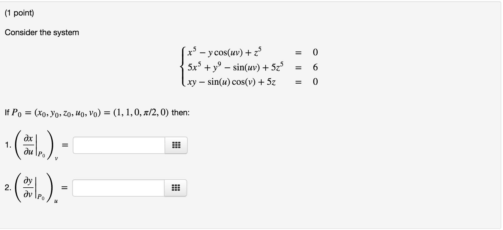 Solved Consider The System F X Y Z U V Xu 7e 9z Chegg Com