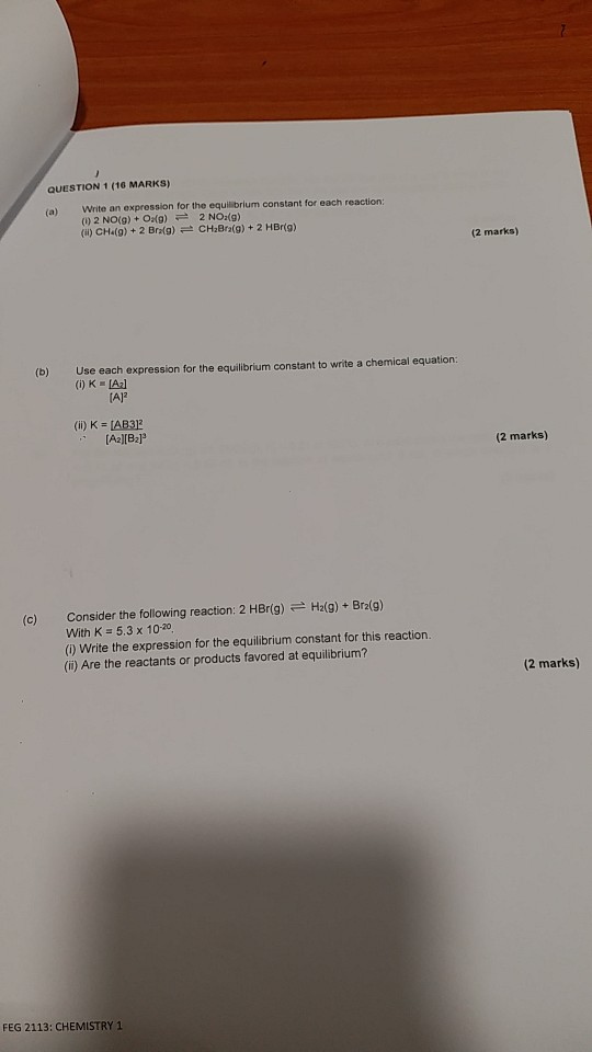 Solved Question 1 10 Marks Write An Expression For The Chegg Com