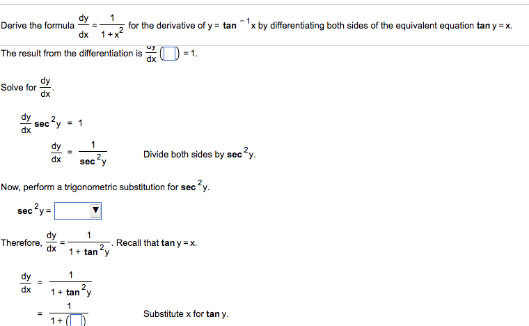 Solved Derive The Formula For The Derivative Of Y Tan X Chegg Com