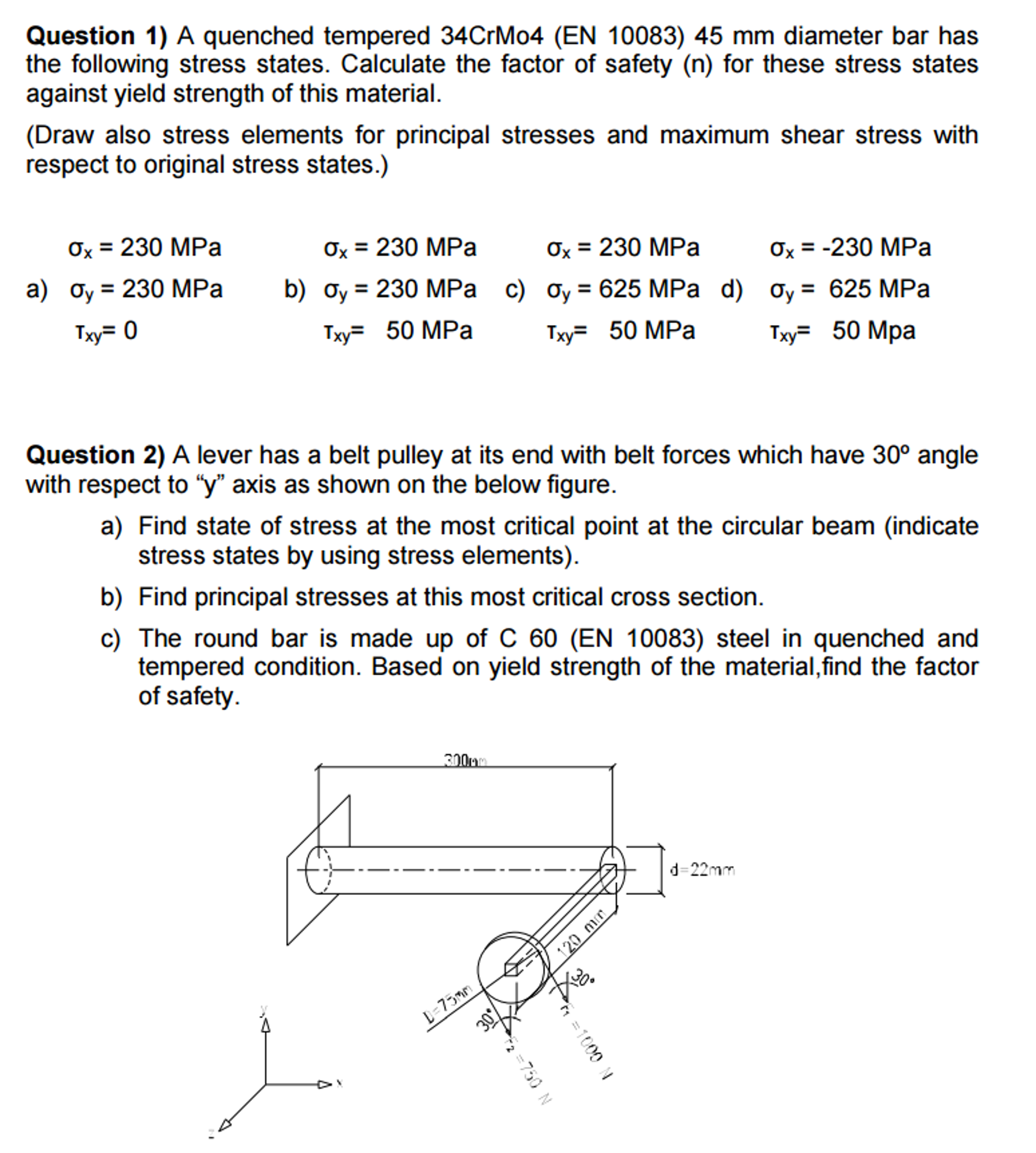 Solved A Quenched Tempered 34crmo4 En 10083 45 Mm Diame Chegg Com