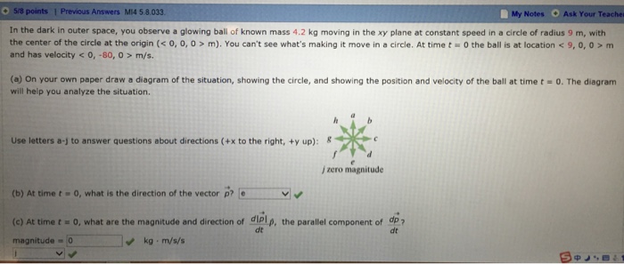 Solved O5 8 Points 1 Previous Answers M14 5 8 033 Notes A Chegg Com