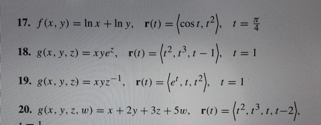 Solved 17 F X Y In X In Y 2 T 18 G X Y Z Xyez Chegg Com