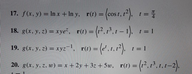 Solved 17 F X Y In X In Y 2 T 18 G X Y Z Xyez Chegg Com