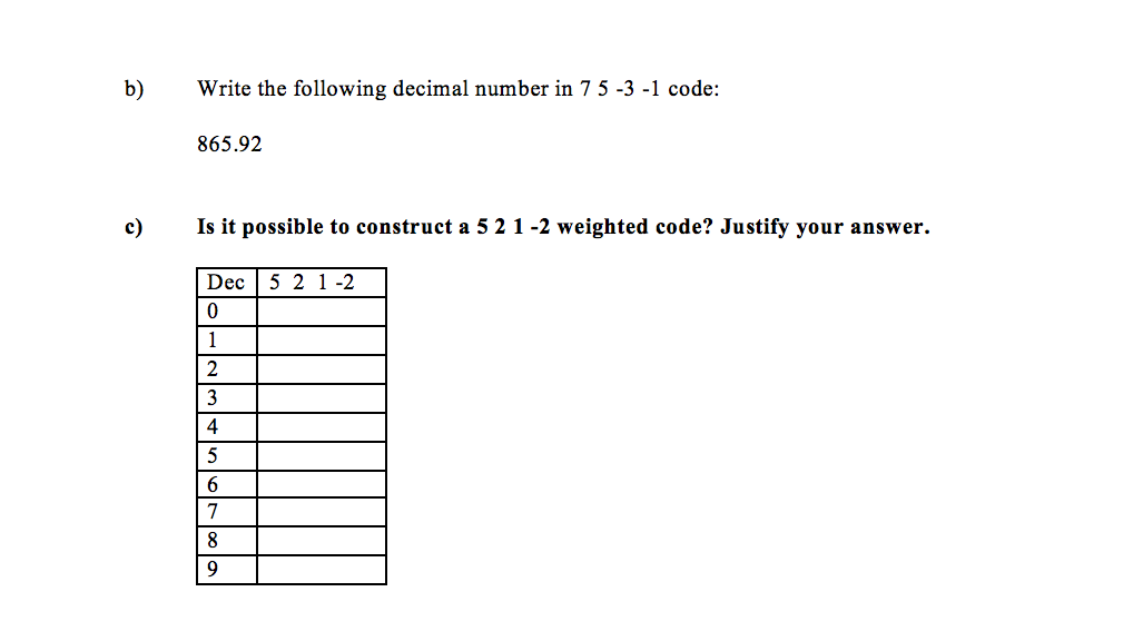 Solved B Write The Following Decimal Number In 75 3 1 C Chegg Com