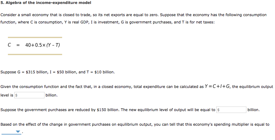 5 Algeof The Income Expenditure Model Consider A Small Economy That Is Closed 5 Algeof The Income Expenditure Model Consider A Small Economy That Is Closed