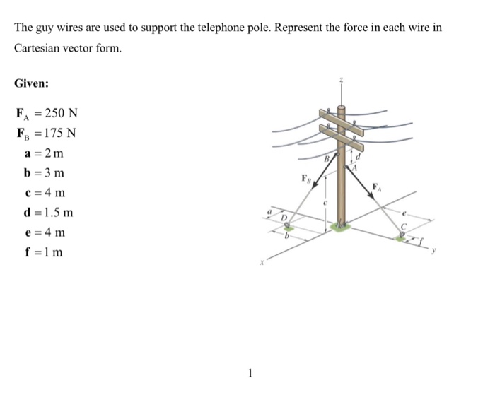 Solved: The Guy Wires Are Used To Support The Telephone Po ... guy wire diagram 