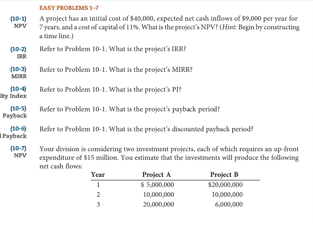 0 expected. What is initial cost. Easy problem. A. determine the expected value of each Project's Annual Cash Flows.. Total Annual Cash Flow discounted investment discounted total Annual Cash Flow uncovered costs discounted uncovered costs.