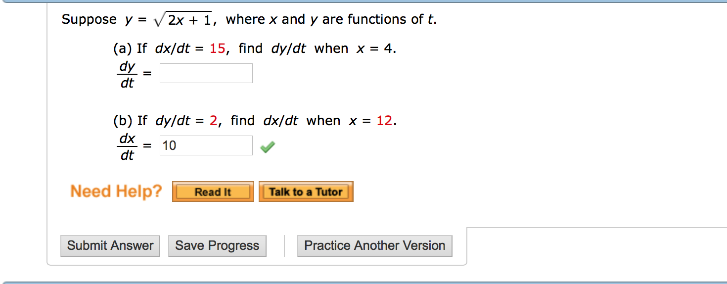 Solved Suppose Y = Root 2x + 1, Where X And Y Are Functio