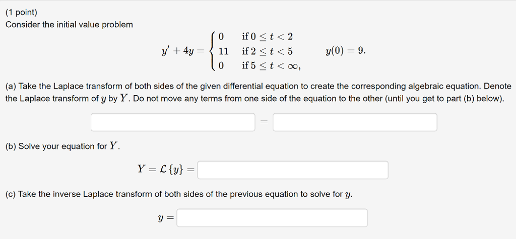 Solved Consider The Initial Value Problem Y 4y 0110 Chegg Com