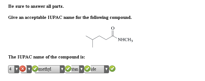 Be Sure To Answer All Parts Give An Acceptable Iupac Chegg 