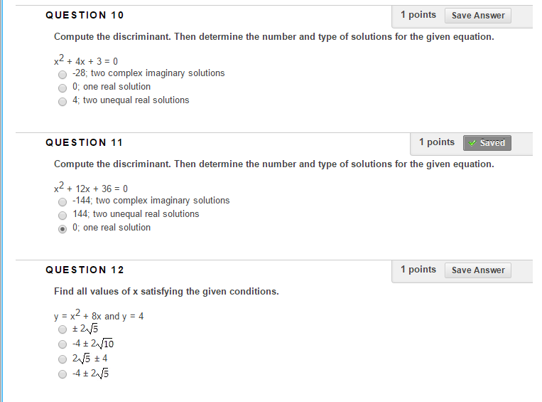 Solved Compute The Discriminant Then Determine The Numbe Chegg Com