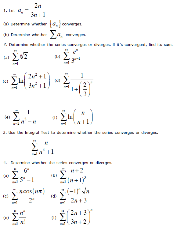 Solved 1 Let An 2n 3n 1 A Determine Whether An C Chegg Com