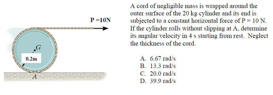 A Cord Of Negligible Mass Is Wrapped Around The Outer Chegg 