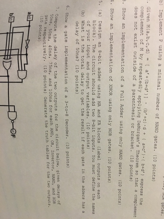 Solved Implement P Using A Minimal Number Of Nand Gates