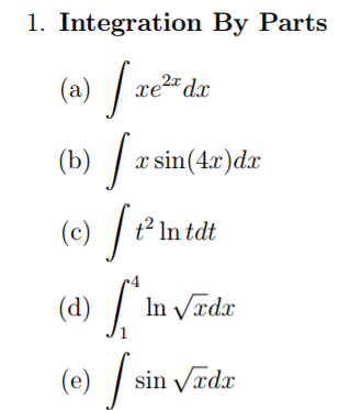 integration by parts xe^x