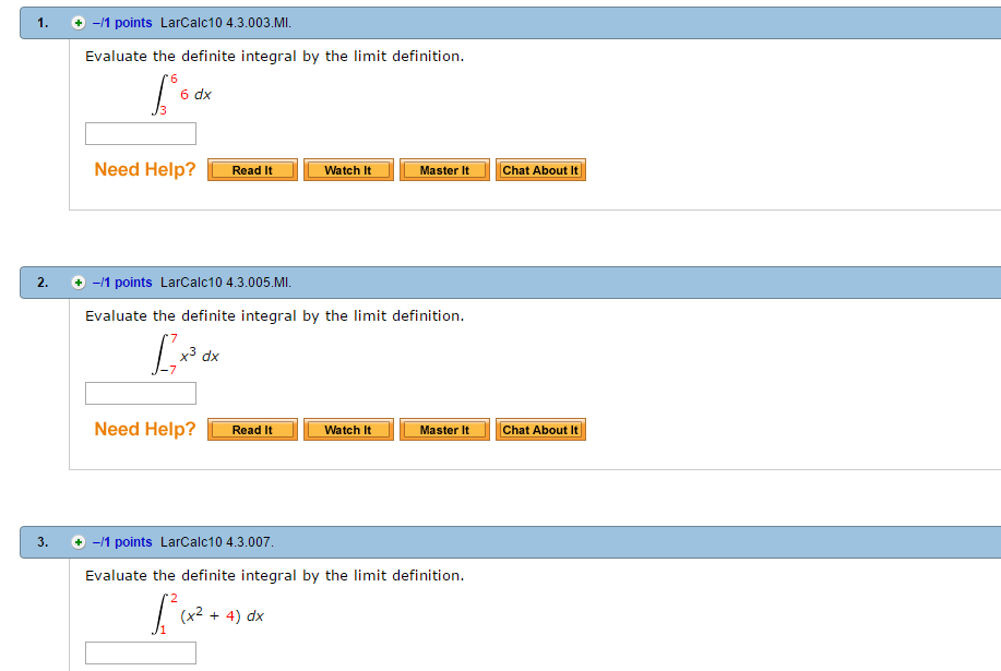 Evaluate The Definite Integral The Limit Chegg 