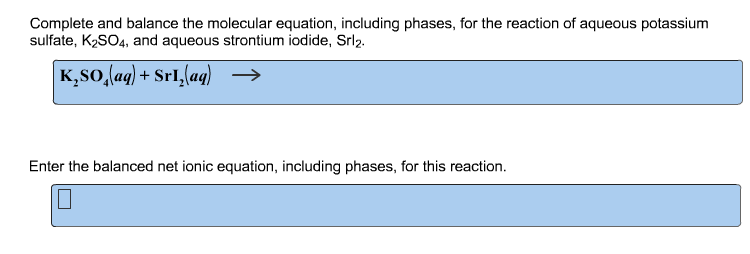 Plete And Balance The Molecular Equation Chegg 