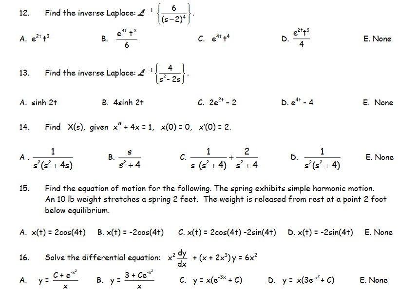 Solved Find The Inverse Laplace L 1 6 S 2 4 A E Chegg Com