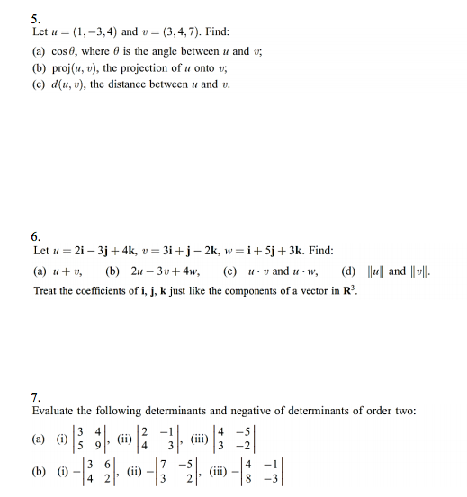 Solved Let U 1 3 4 And V 3 4 7 Find A Cos Chegg Com