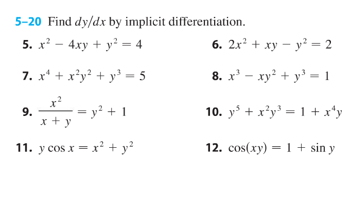 Implicit differentiation quiz picture