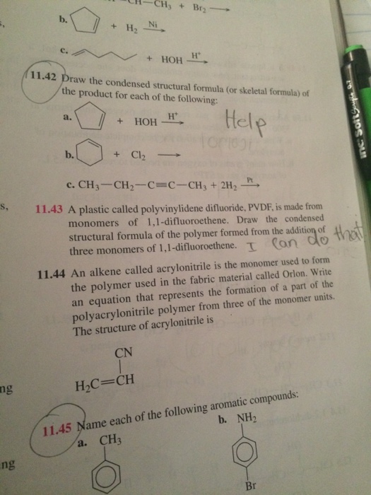 Solved Draw The Condensed Structural Formula (or Skeletal