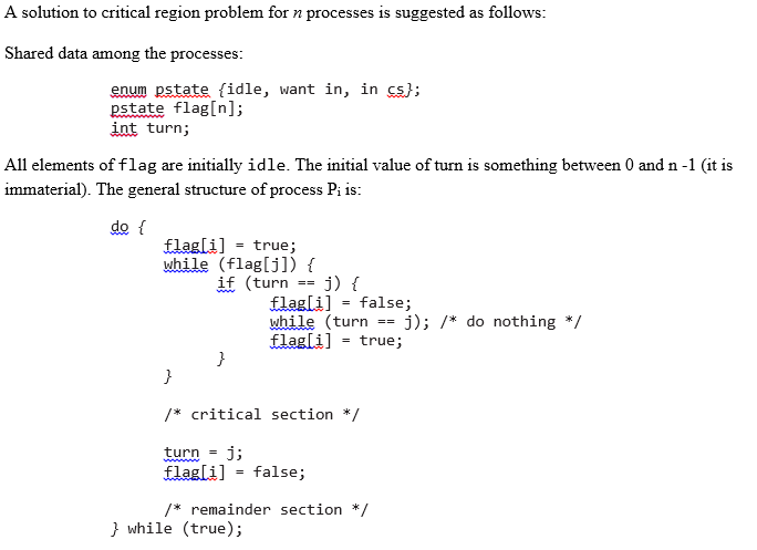 Solved A Solution To Critical Region Problem For N Processes Chegg Com