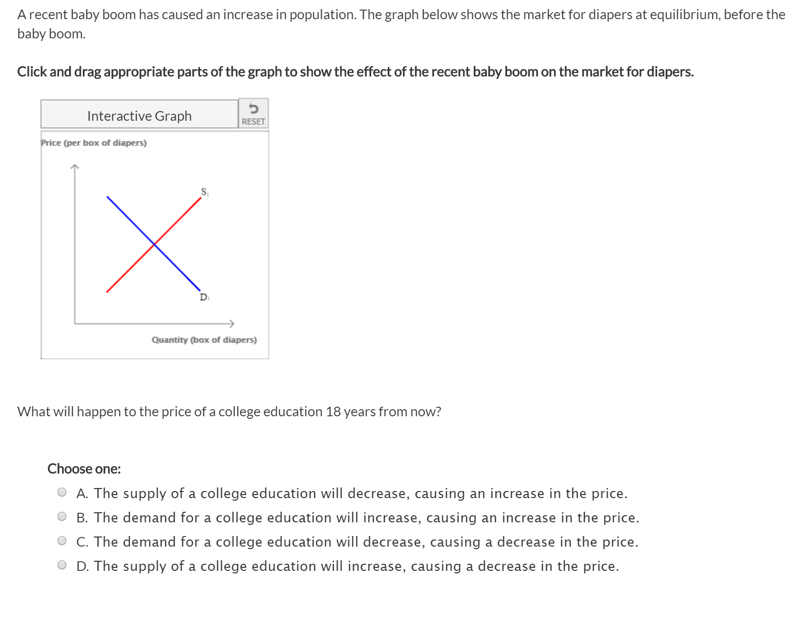 Solved A Recent Baby Boom Has Caused An Increase In Chegg Com