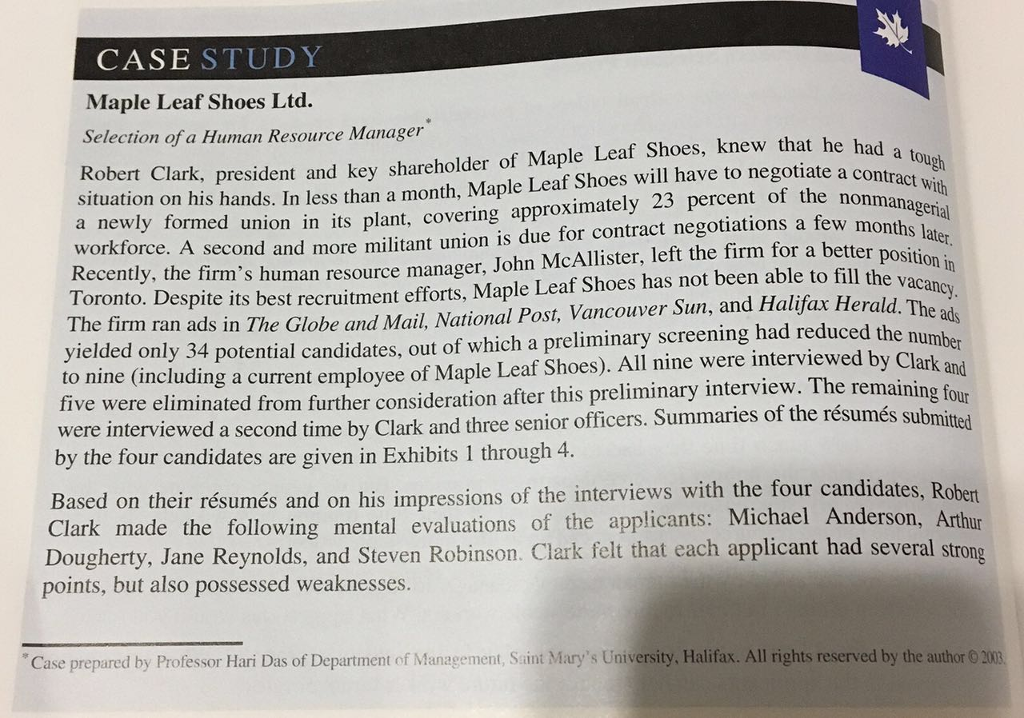 Maple leaf shoes case study chapter 7 04 image