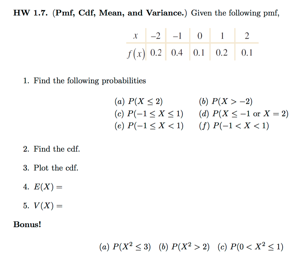 Solved Given The Following Praf Find The Following Proba Chegg Com