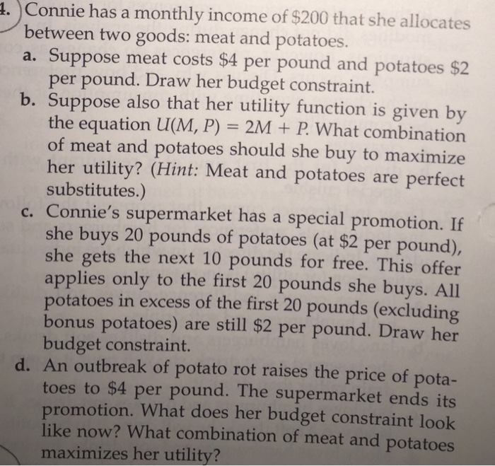 Connie has a monthly income of 0 that she alloc