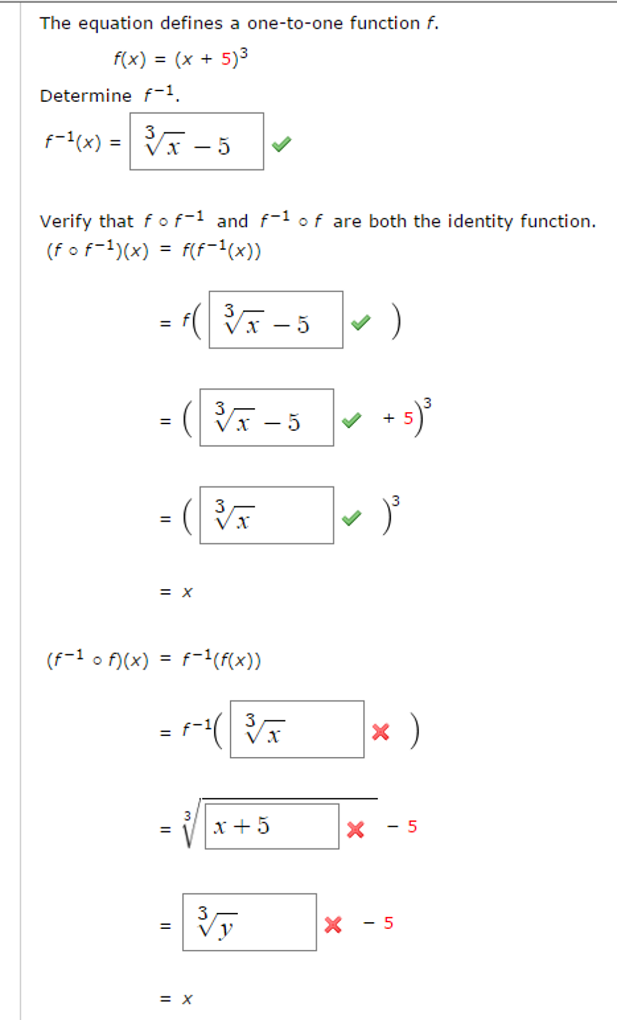 The Equation Defines A One To One Function F F X Chegg Com