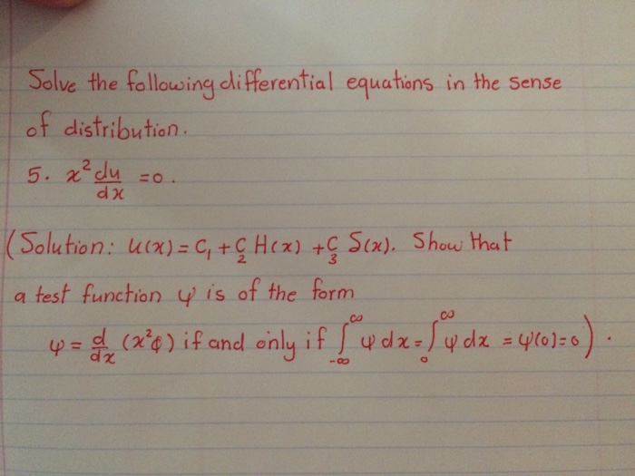 Solve The Following Differential Equations In The Chegg Com