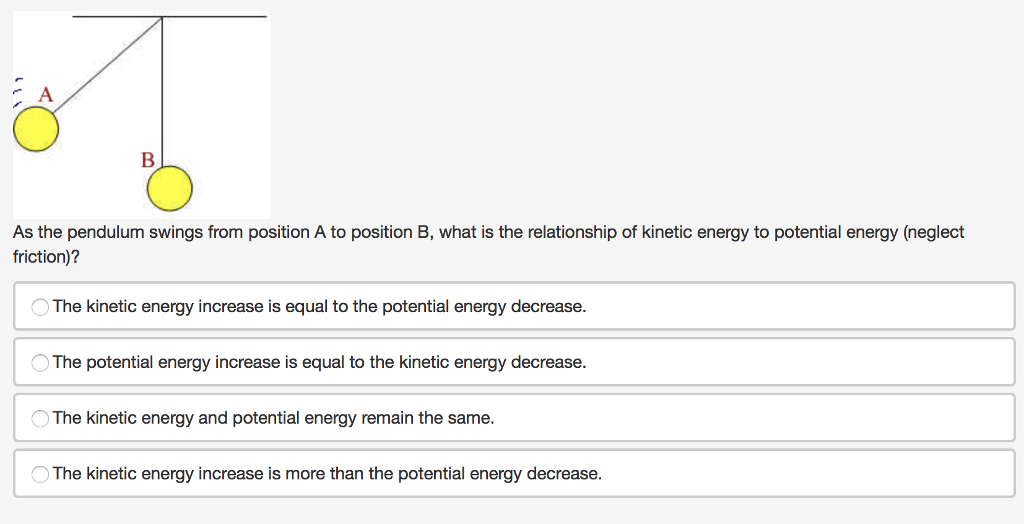 Solved As The Pendulum Swings From Position A To Position